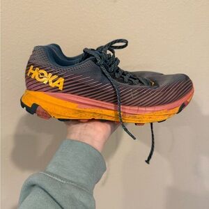 Hoka Athletic Shoes in Black and Yellow 7